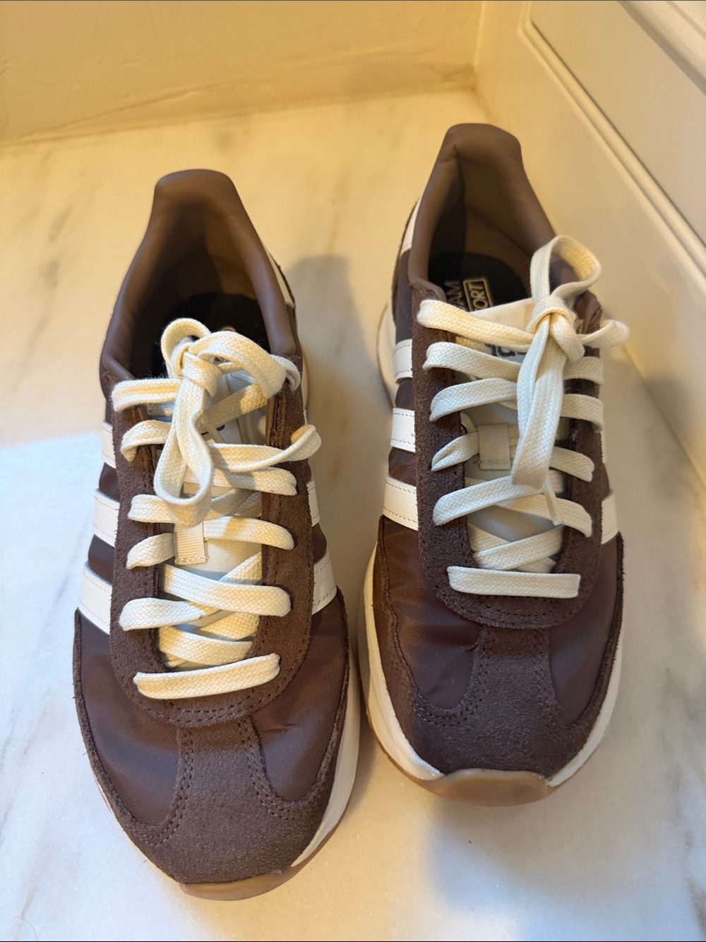 adidas Brown and Cream Retro Style Sneakers - Picture 2 of 5